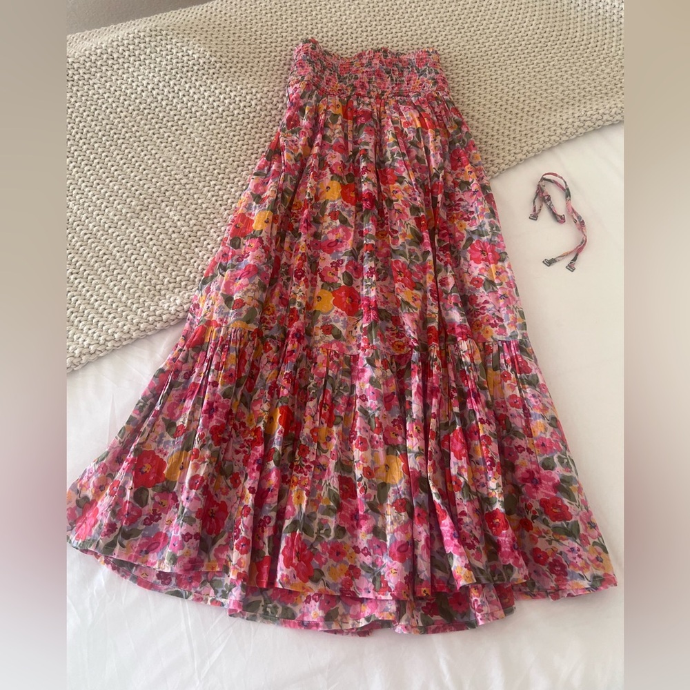 Vintage inspired Natural Life red pink floral print skirt & dress-  size M - Picture 4 of 6